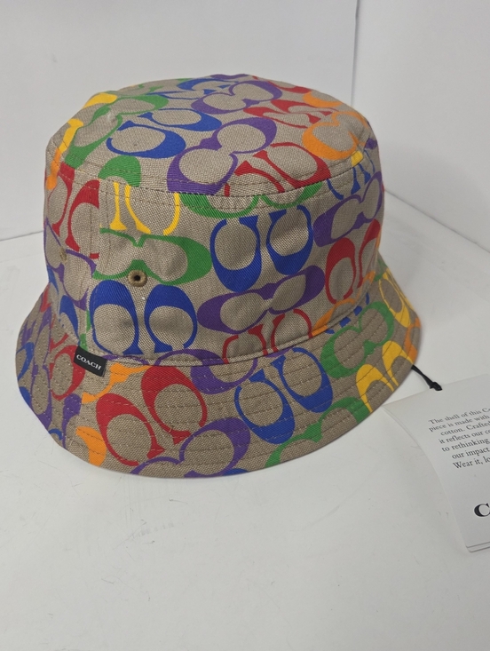 Coach Accessories - coach rainbow signature c multicolor logo cotton canvas bucket hat nwt pride